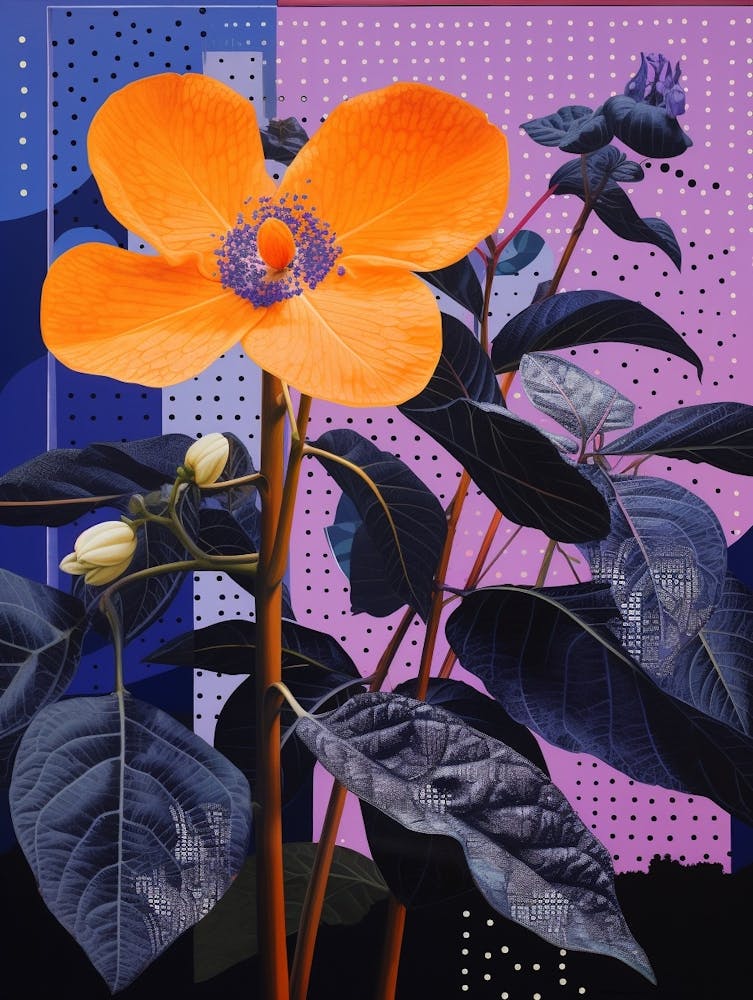 Surreal Florals Periwinkle 1 Flower Painting
