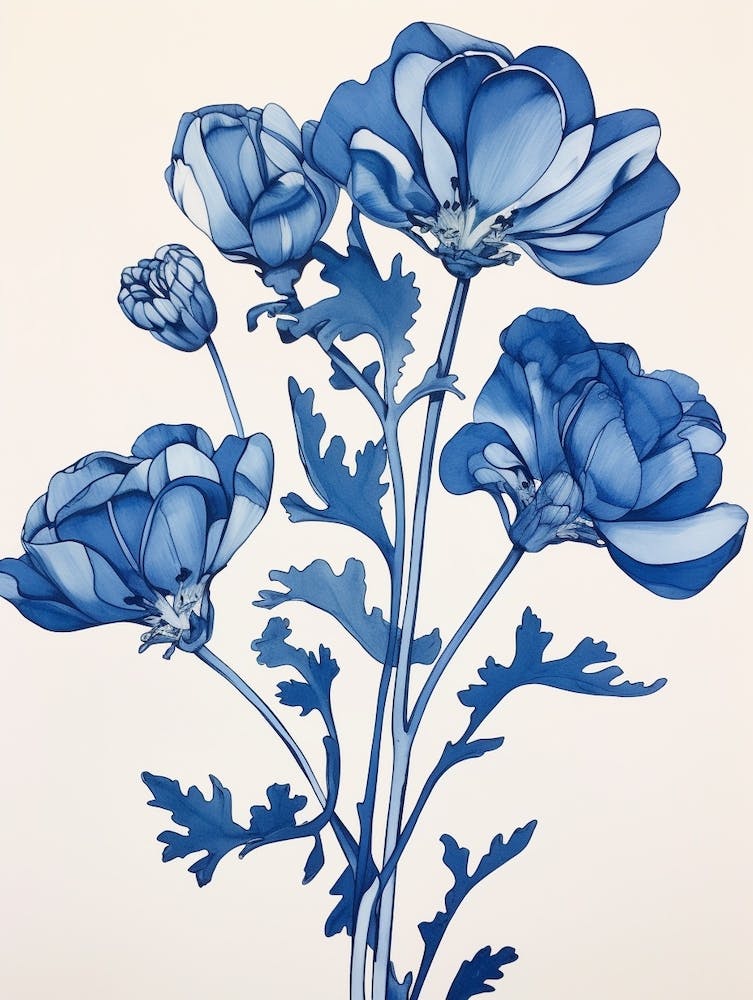 Blaue botanische Freesie 2