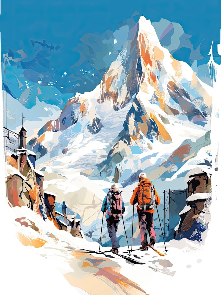 Chamonix Mont Blanc   France, Ski Resort Illustration 2