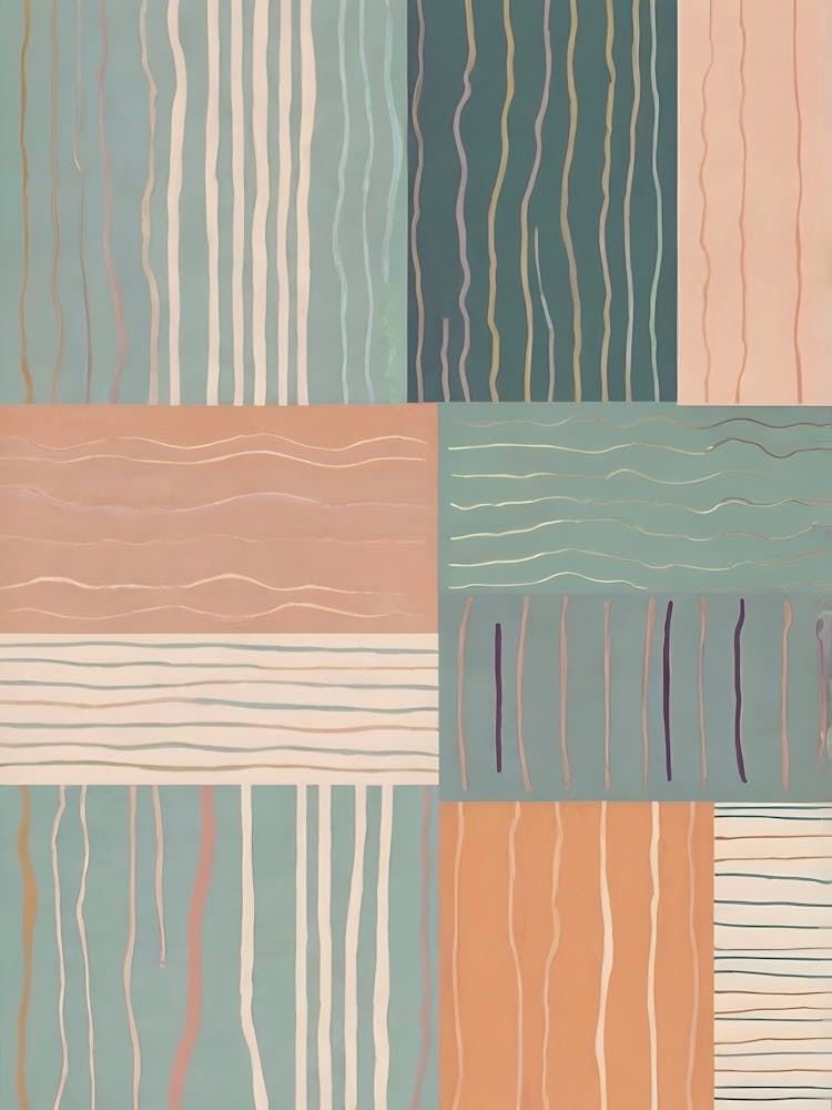 Abstract Pastel Squares and Lines Pattern