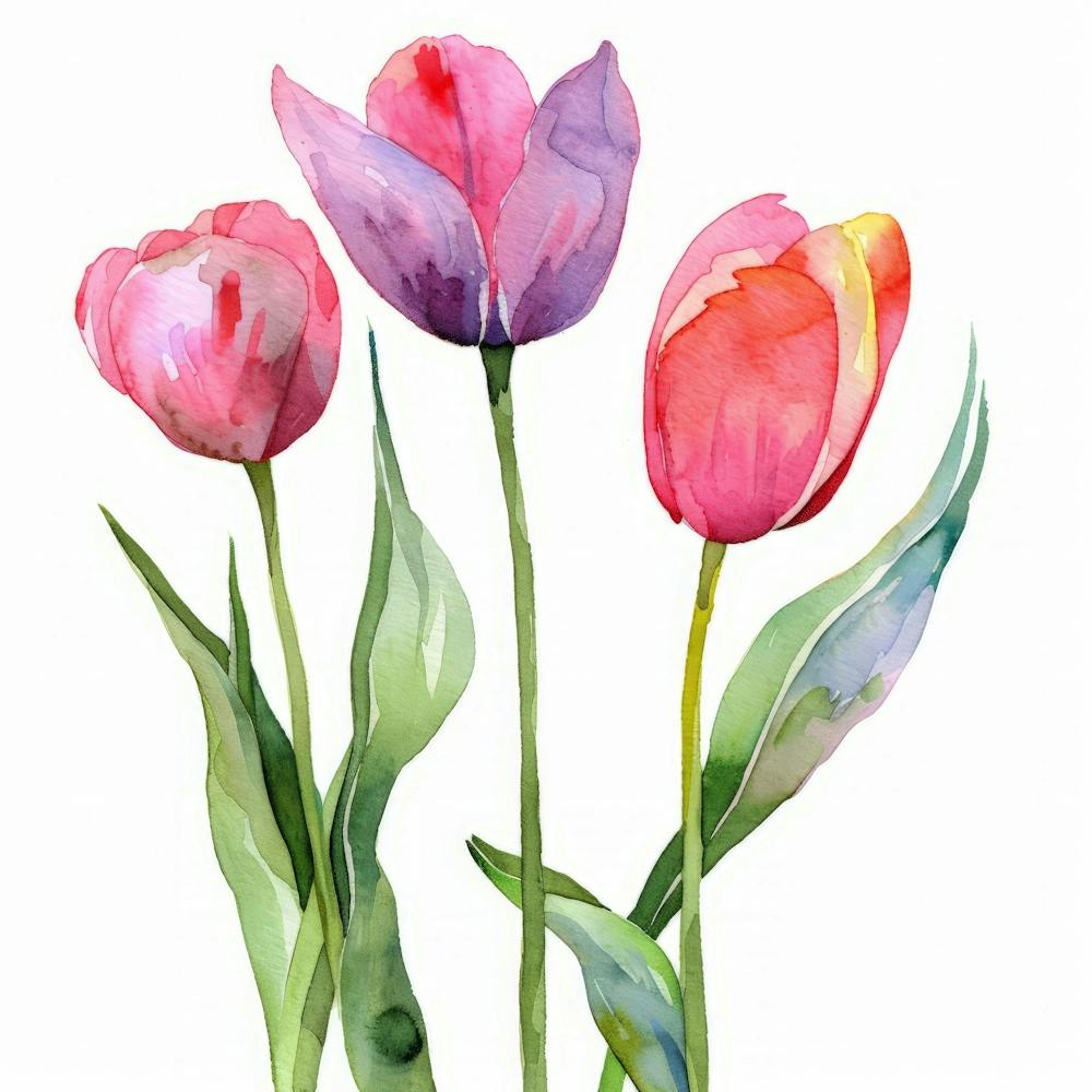 Aquarell Tulpen