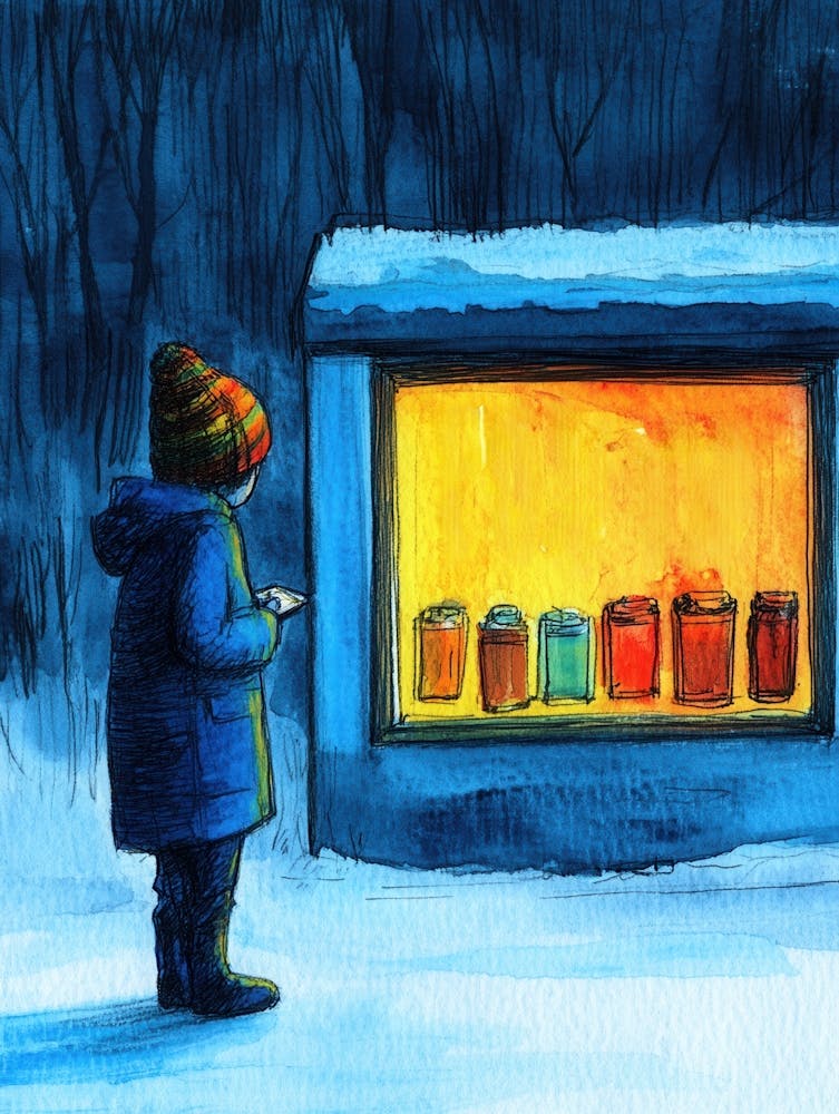 Little Boy Looking At Jars Of Jam