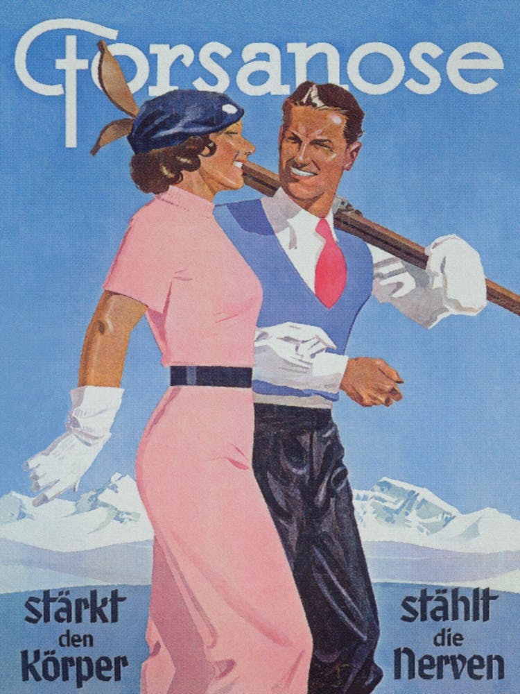 Schweiz Vintage Ski Poster 1