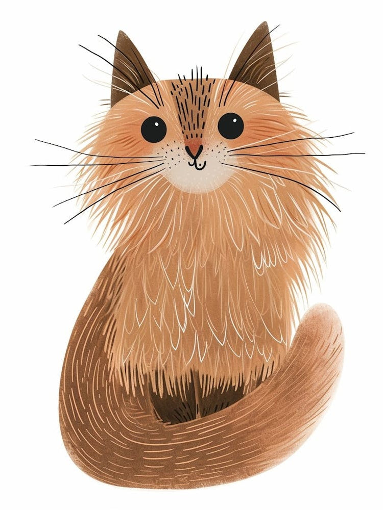 Turkish Angora Cat Clipart Illustration 1