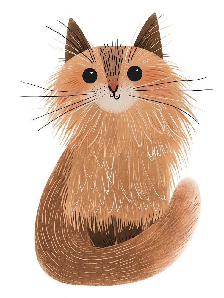 Turkish Angora Cat Clipart Illustration 1