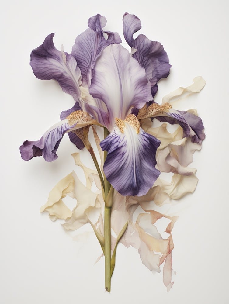 Pressed Flower Botanical Art Iris 5