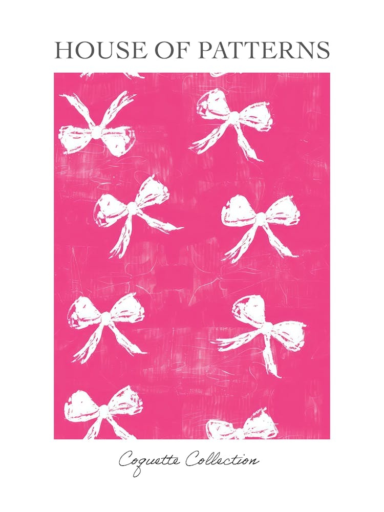 Pink And White Bows 3 Pattern Poster