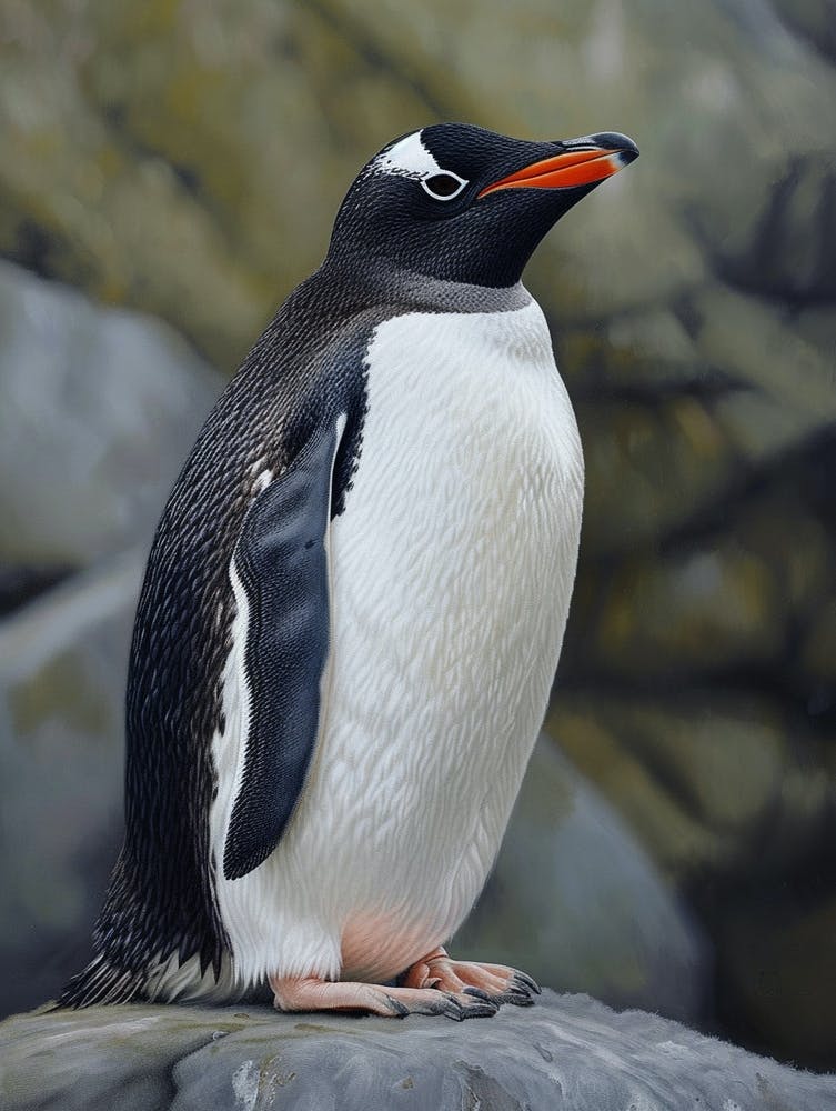 Adeliepinguin Saunders Island Ölgemälde 1