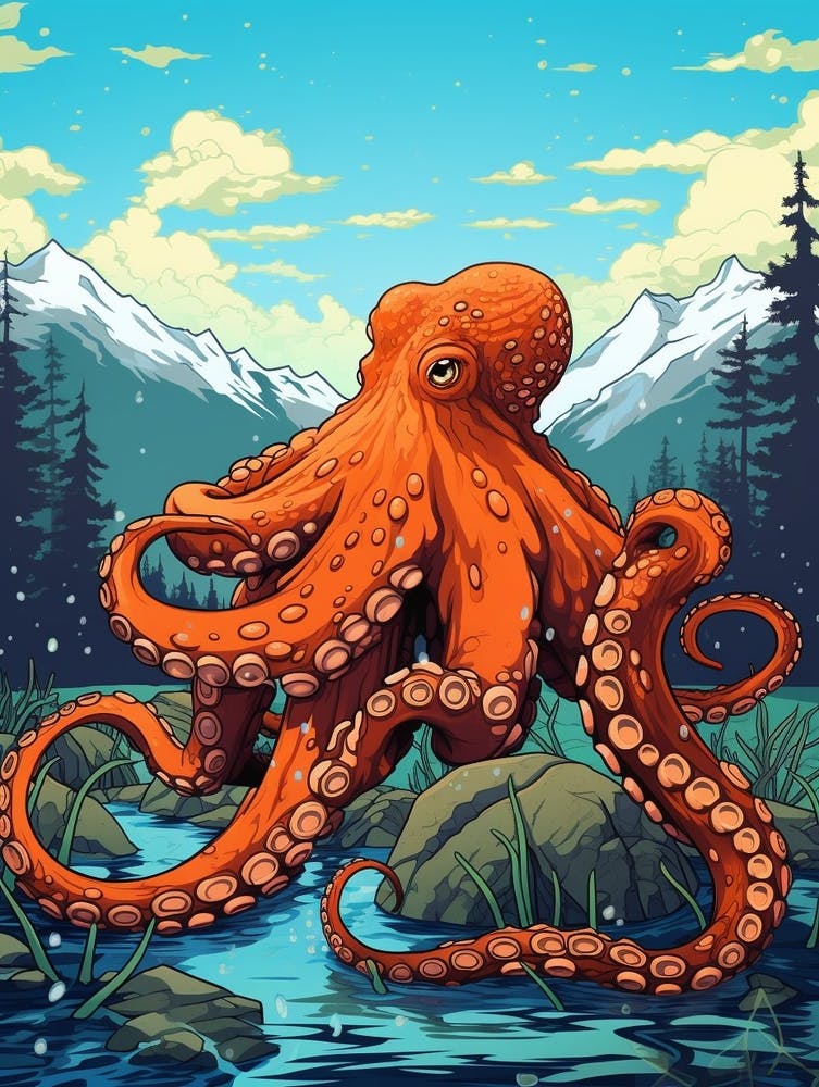 Giant Pacific Octopus Illustration 17
