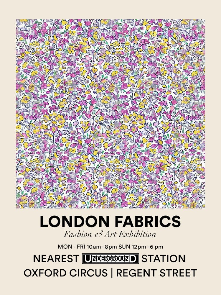 Poster Lavender Loom London Fabrics Floral Pattern 6