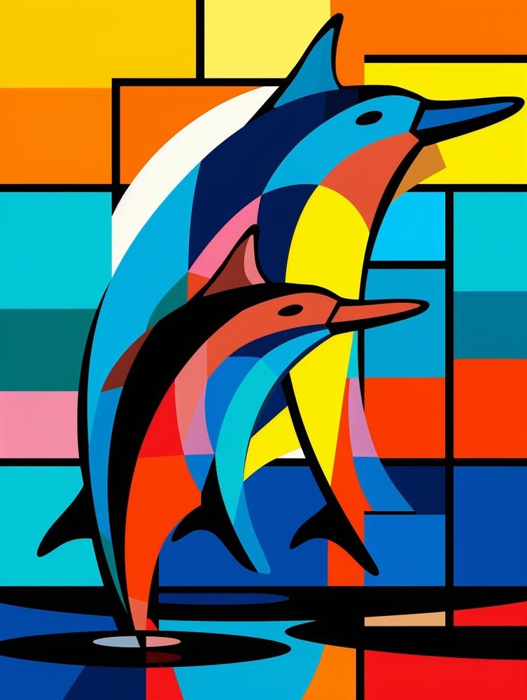 Dolphin Abstract Pop Art 1