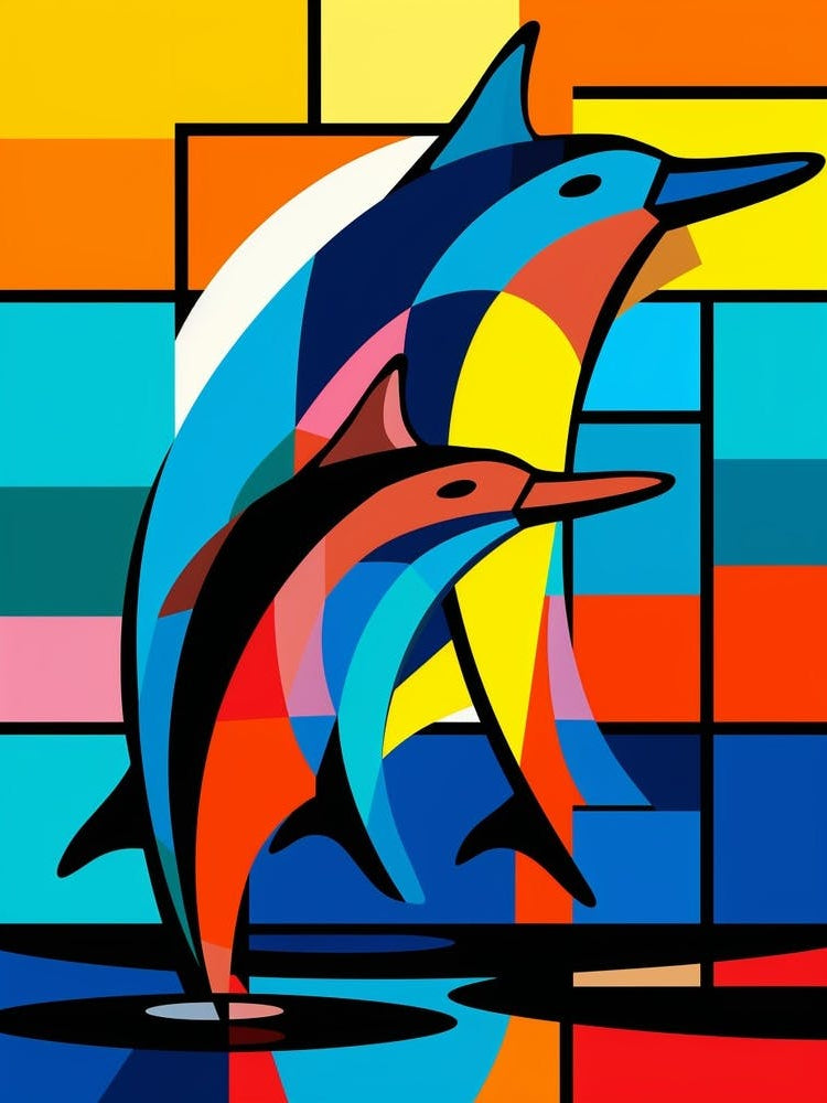Dolphin Abstract Pop Art 1