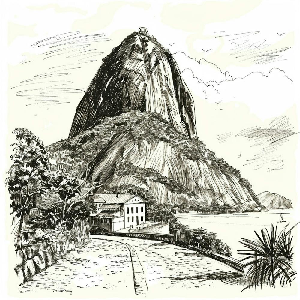 Sugarloaf Mountain in Rio De Janeiro Handzeichnung 1719996060 1