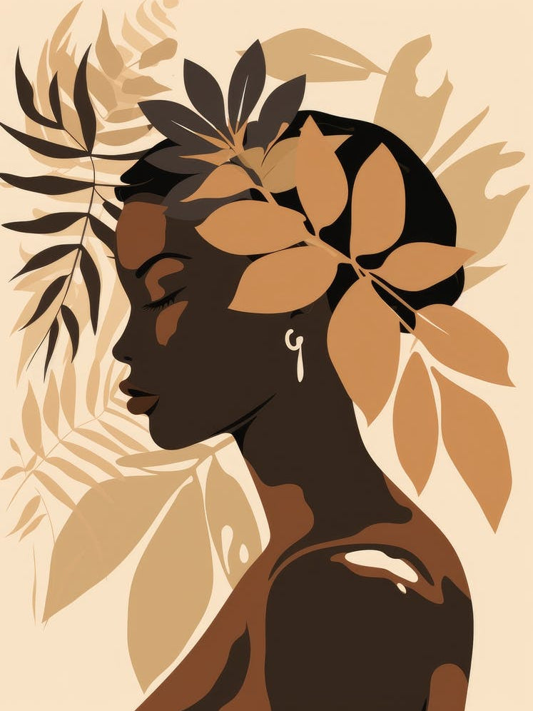 Woman With Leaves In Her Hair 2