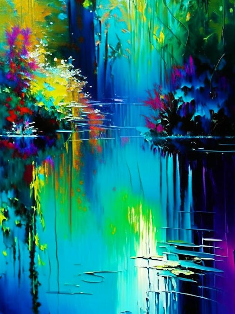 Wassergärten Wasserlandschaft Helles Abstrakt 1