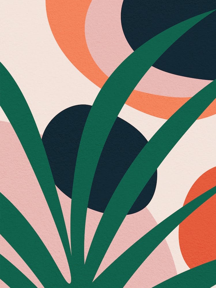 Abstract Mid Century Modern Scandinavian Leaf