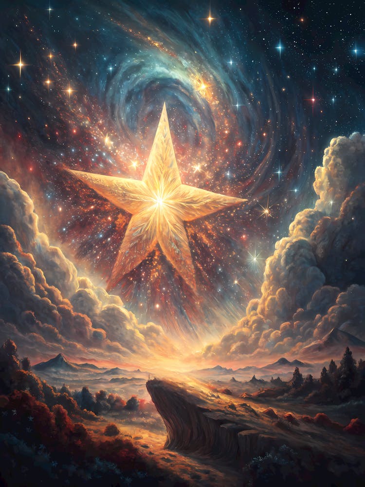 Radiant Star Landscape Oil Painting