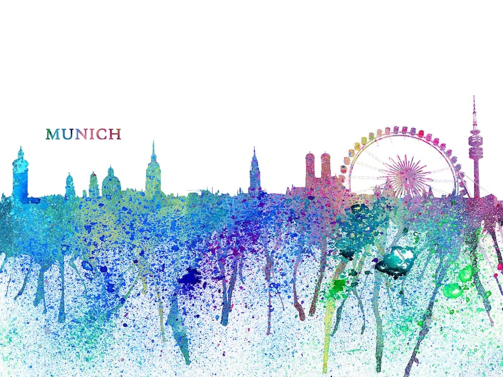 Munich Germany Skyline Splash