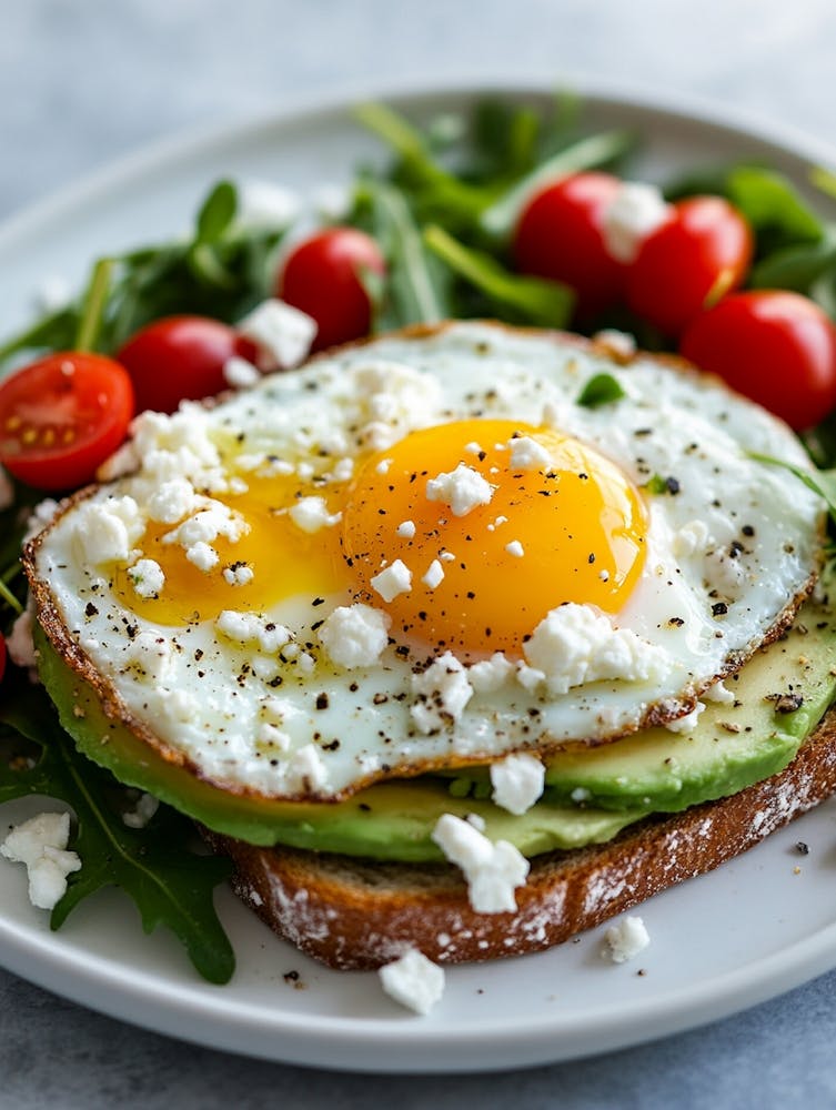 Avocado Toast With Egg And Tomatoes
