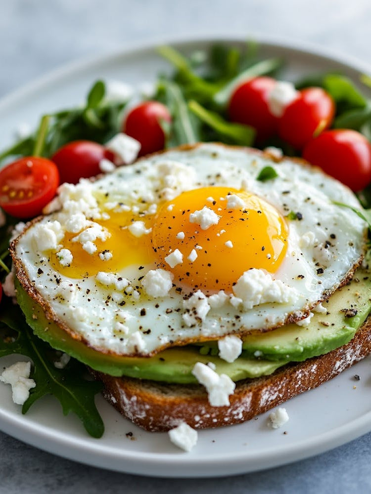 Avocado Toast With Egg And Tomatoes