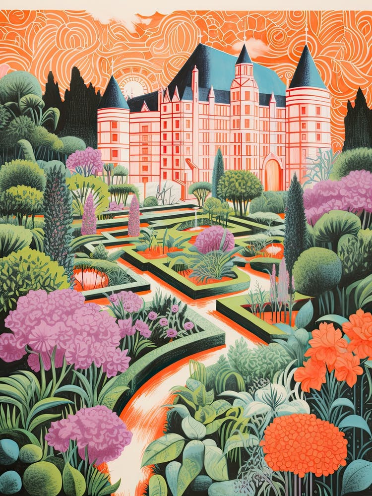 Jardins du Château de Villandry Style Riso Abstrait 2