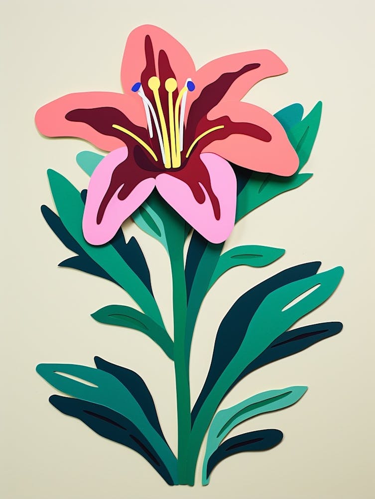 Cut Out Style Flower Art Lily 2