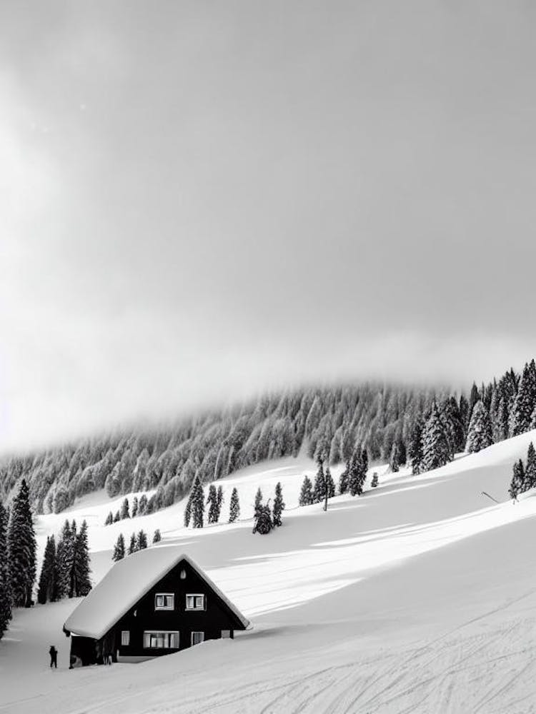 Kitzsteinhorn, Austria Black And White Skiing Poster