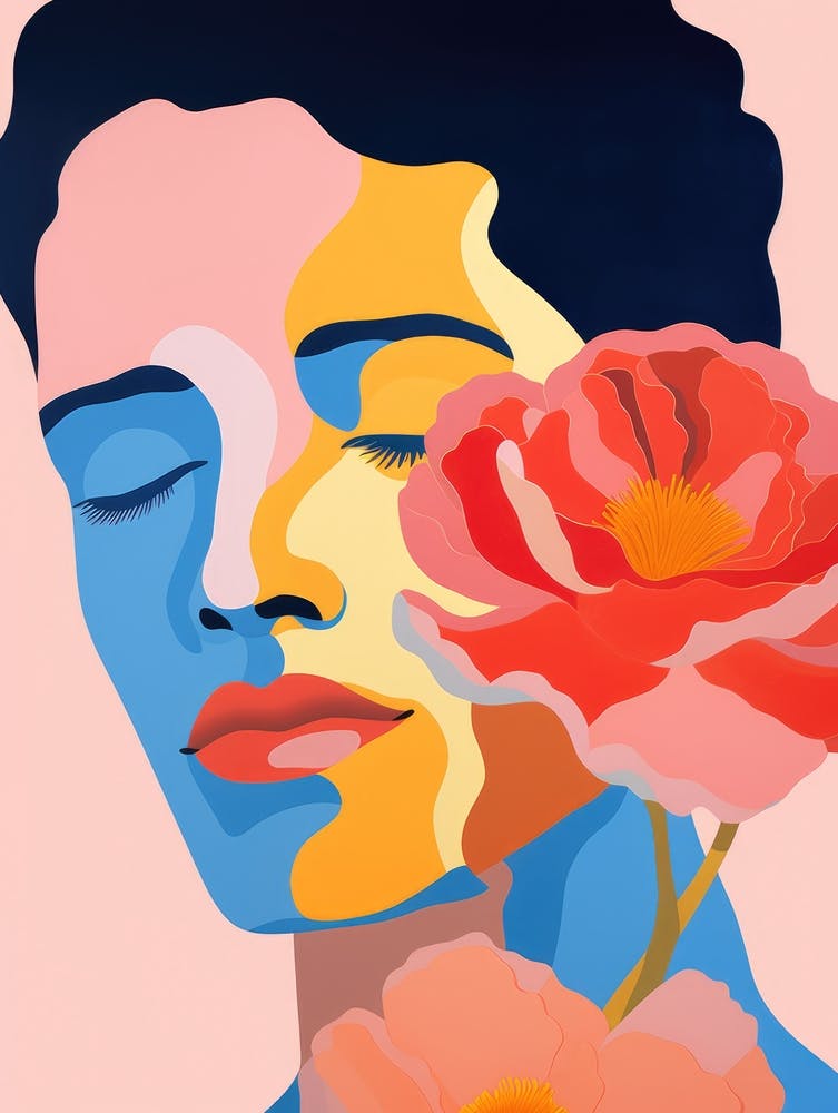 Woman With Flowers 1