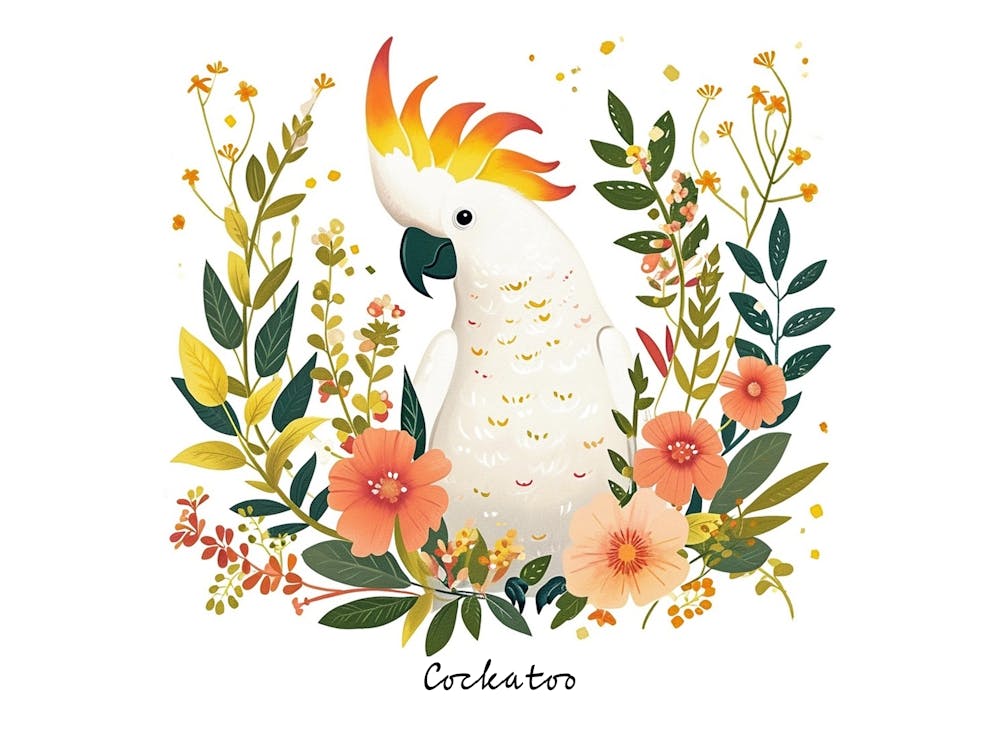 Little Floral Cockatoo 3 Poster