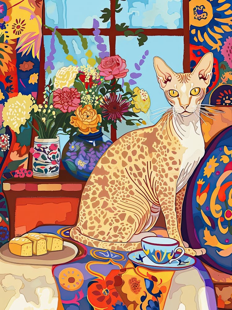 Tea Time With A Devon Rex Cat 1