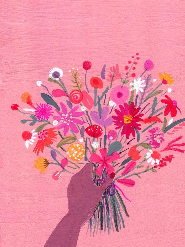 Babe With Bouquet Pink