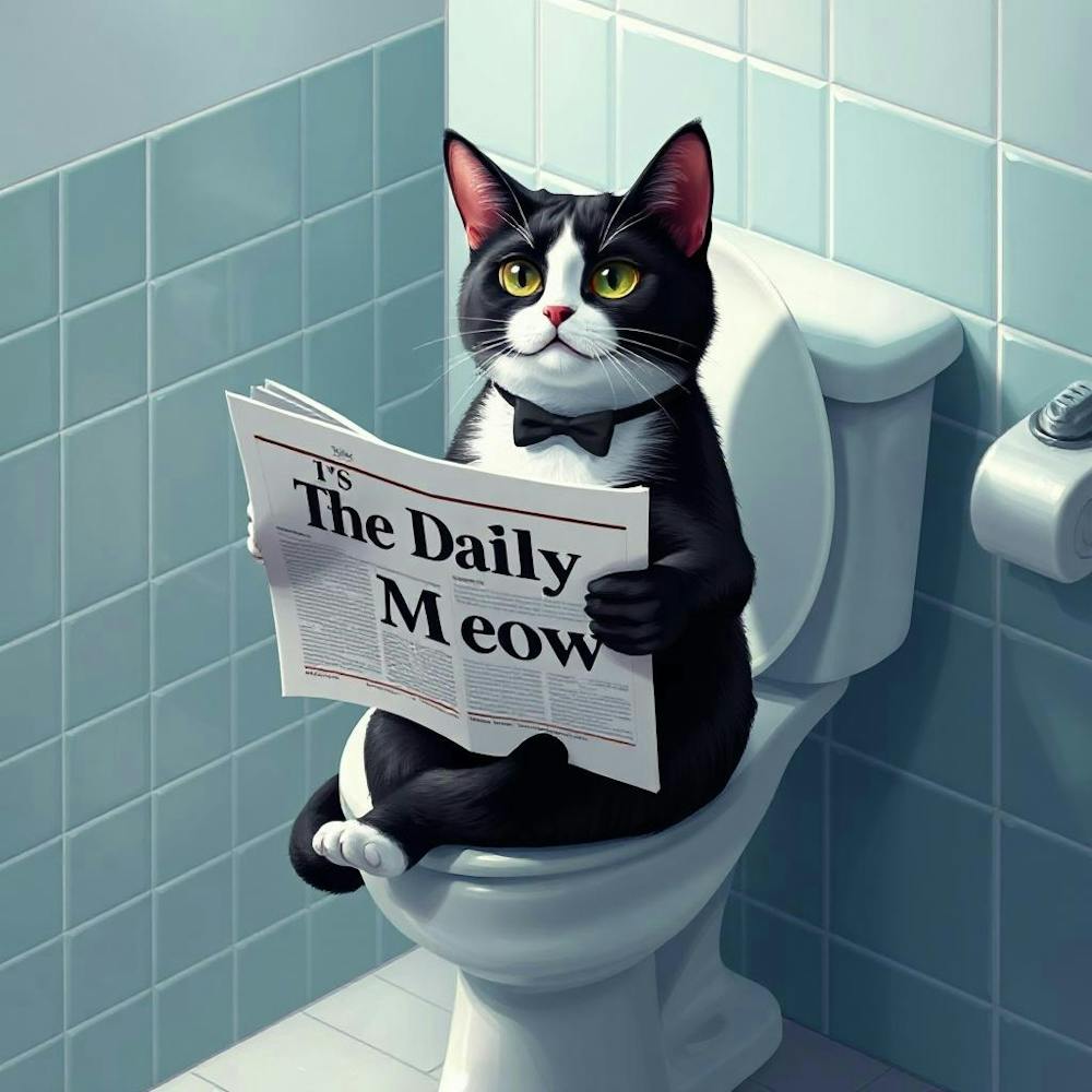 cat reading newspaper 1