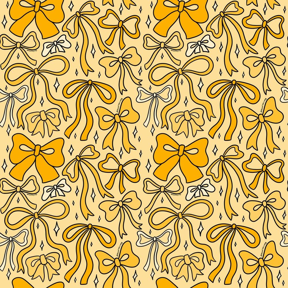 Yellow Bow Print
