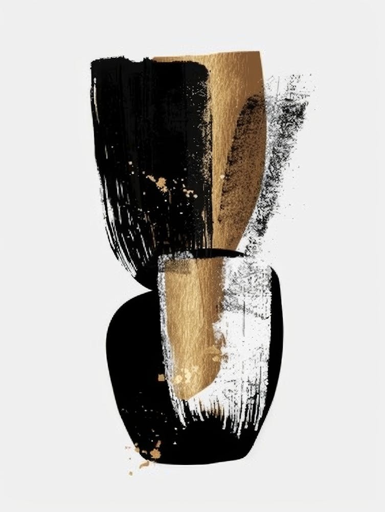 Abstract Black Gold Canvas Print