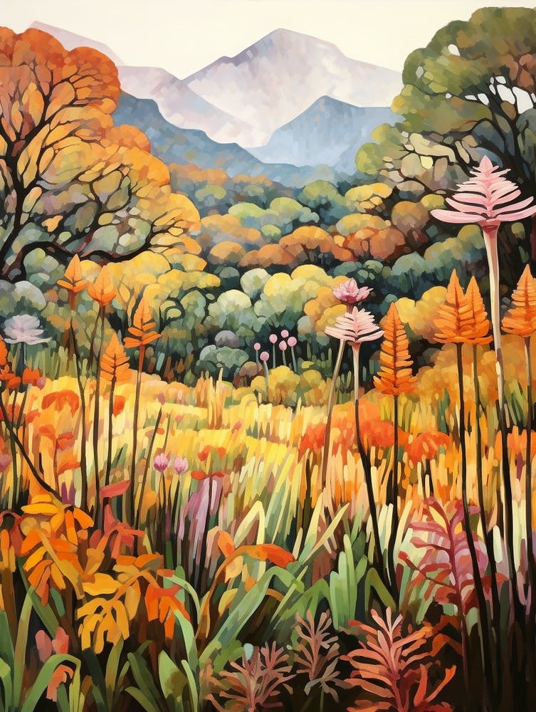 Autumn Gardens Painting Kirstenbosch National Botanical Garden 2