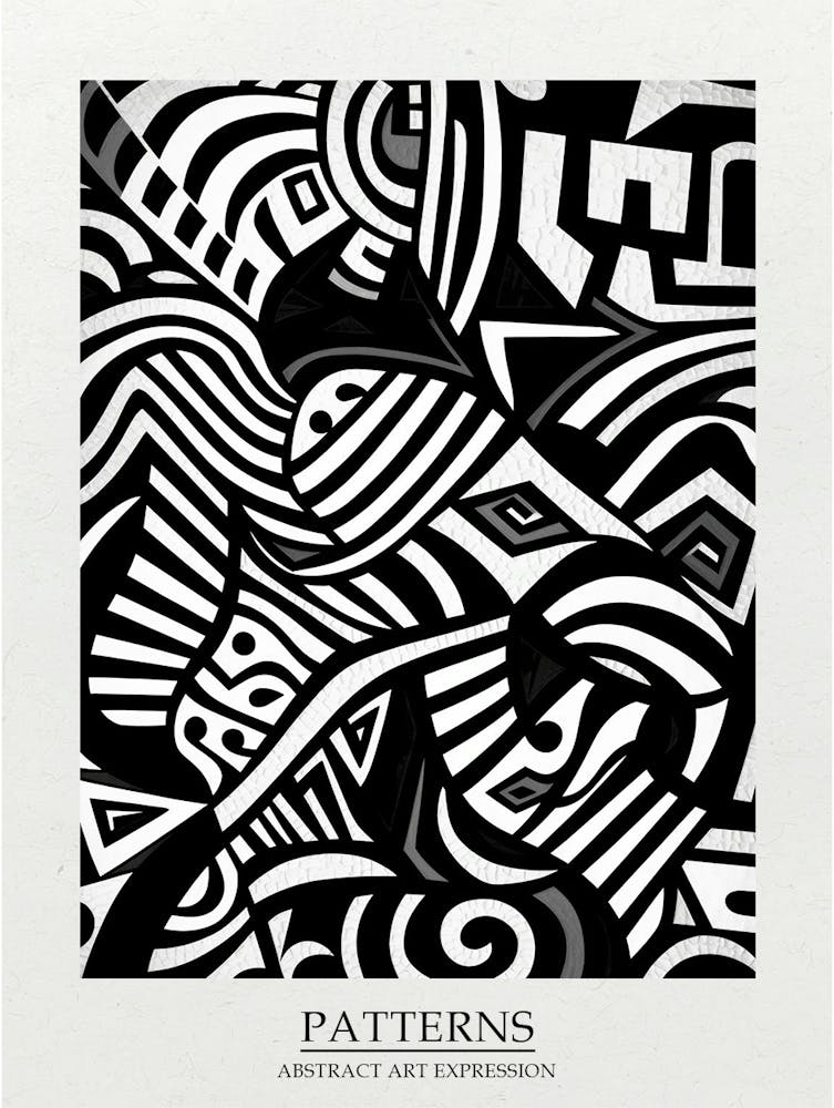 Patterns Abstract Black And White 1 Poster