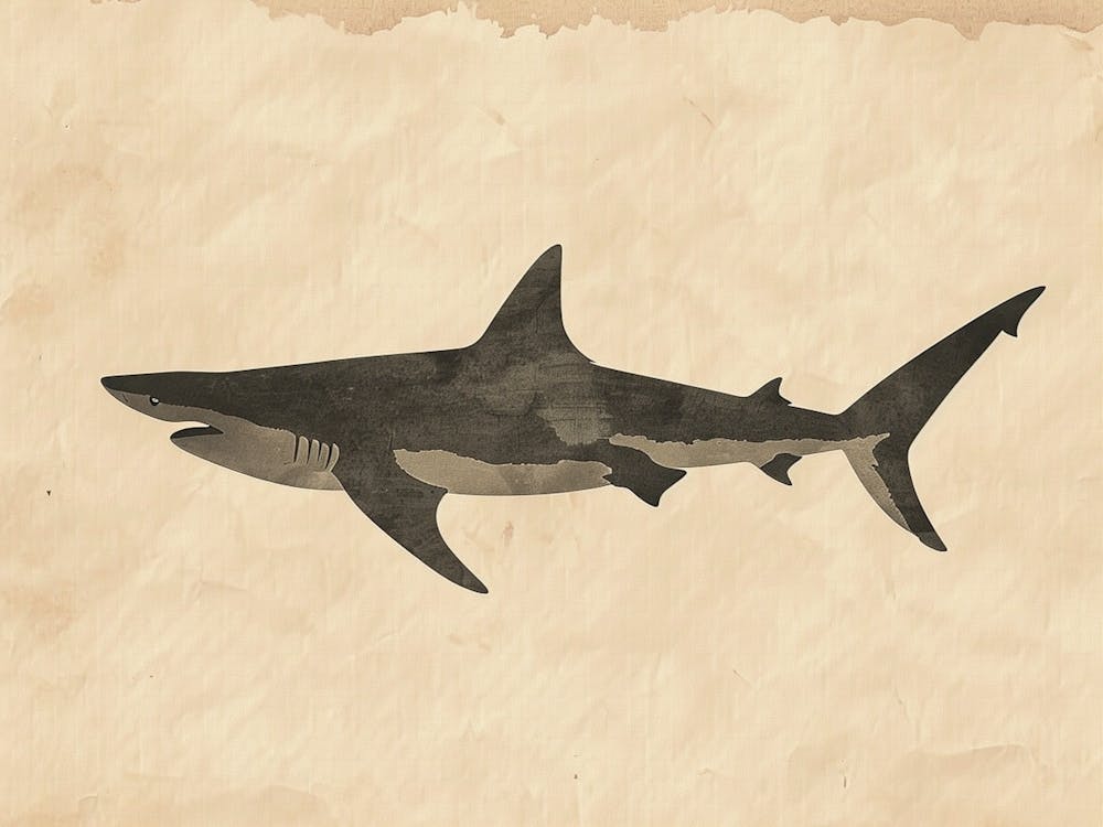 Smooth Hammerhead  Shark Grey Silhouette 1
