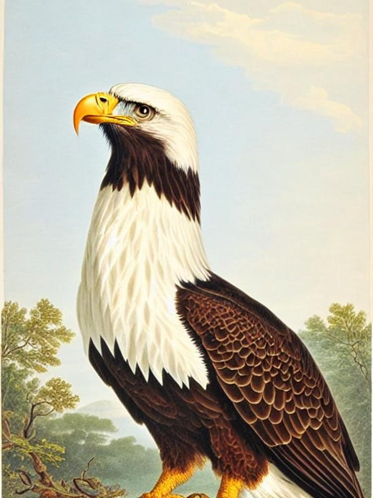 Bald Eagle James Audubon Vintage Style Bird