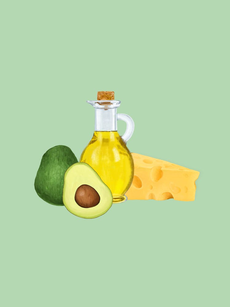 Avocado, Cheese And Oil
