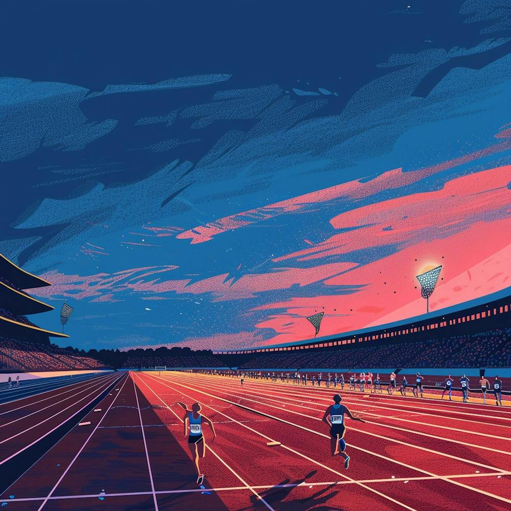 Olympic Stadium At Sunset