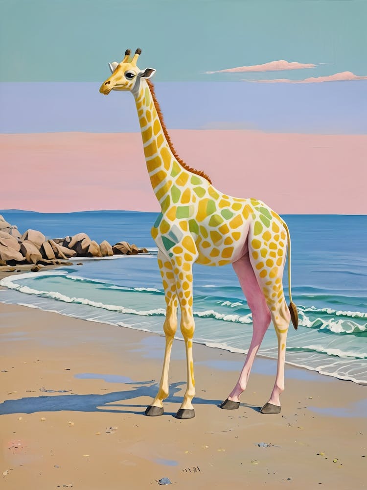 Girafe Sur La Plage