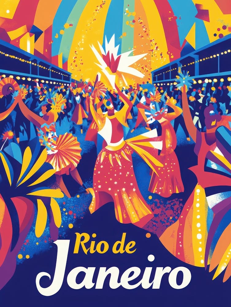 Aihrgdesign A 1970s Inspired Travel Poster For Rio De Janeiro 1