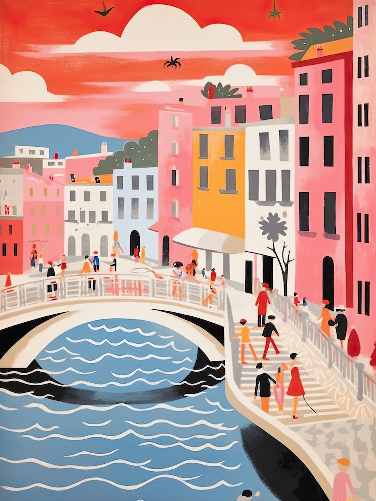 Ponte Della Maddalena, Lucca, Italy Colourful 4