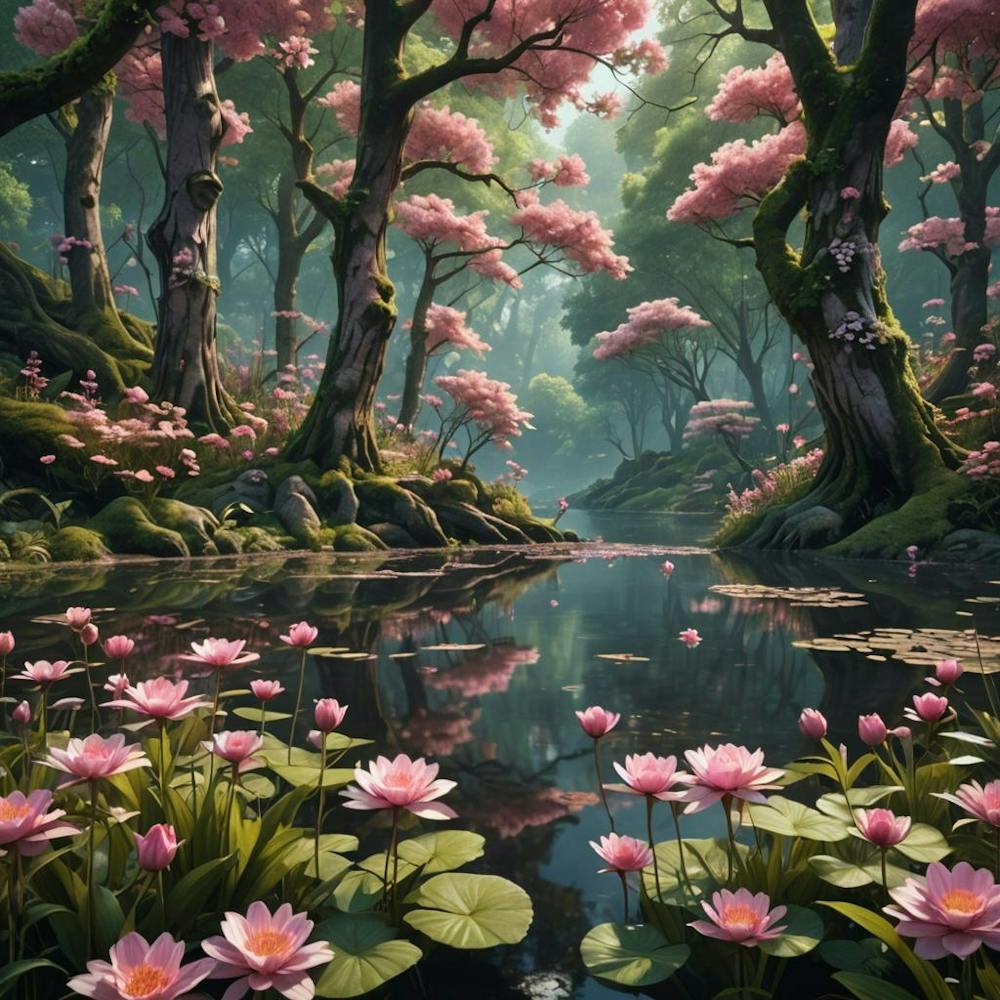 Pink Lily Pond