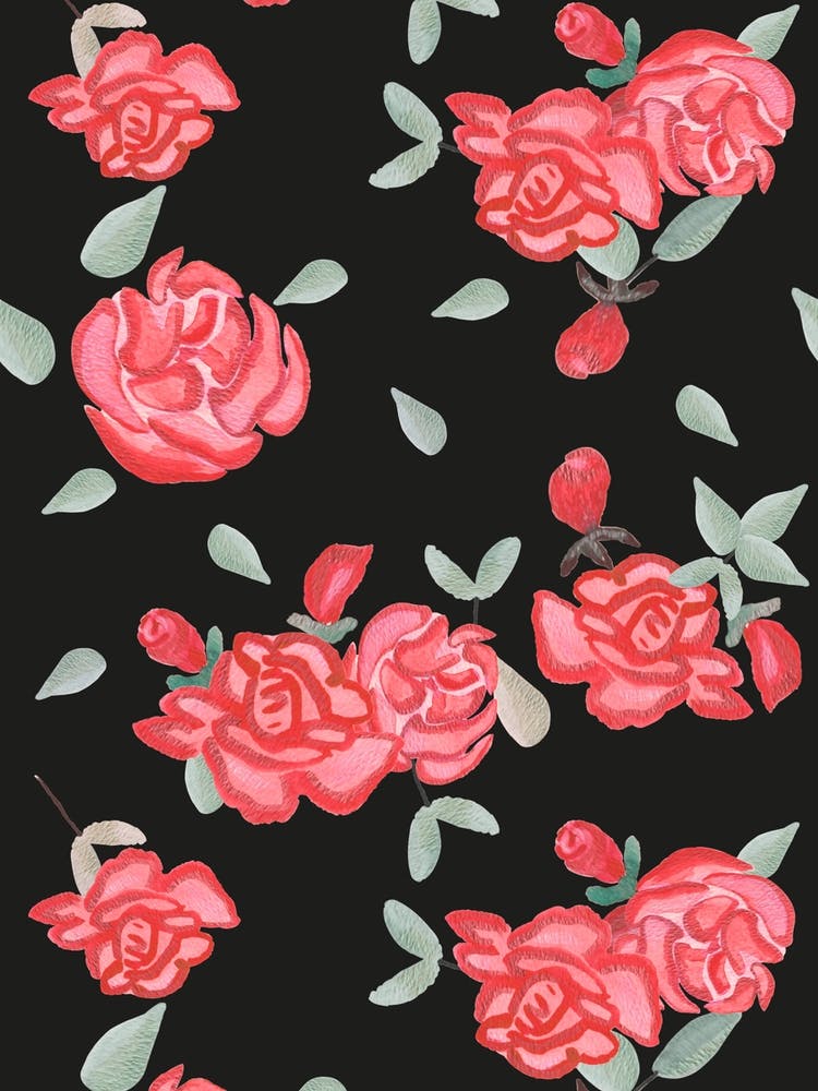 Red Watercolor Roses