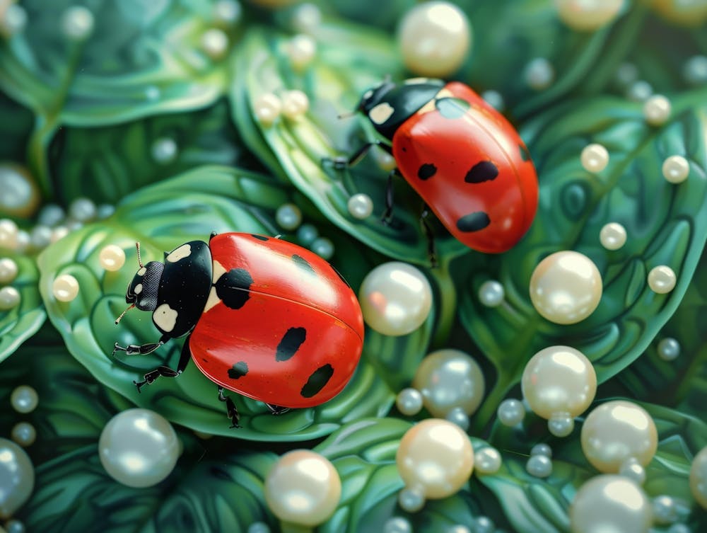 Ladybugs On Pearls