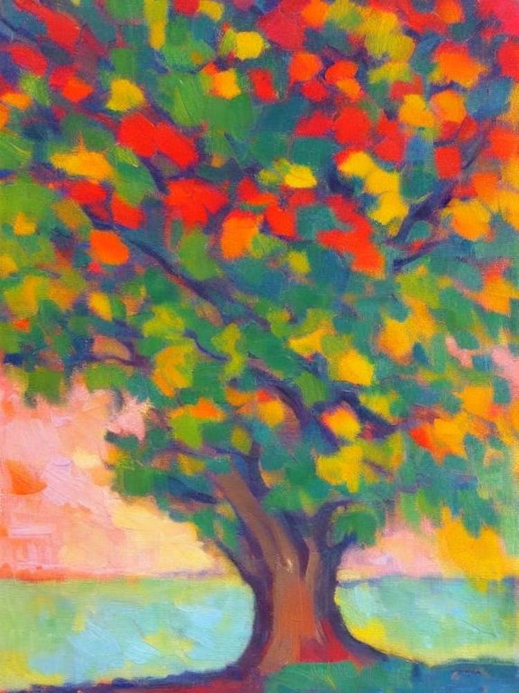 Oak tree Abstract Block Colour