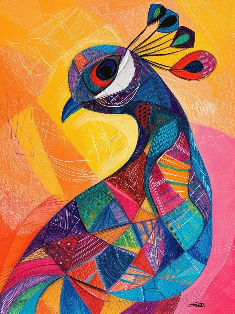 Absytact Geometric Peacock
