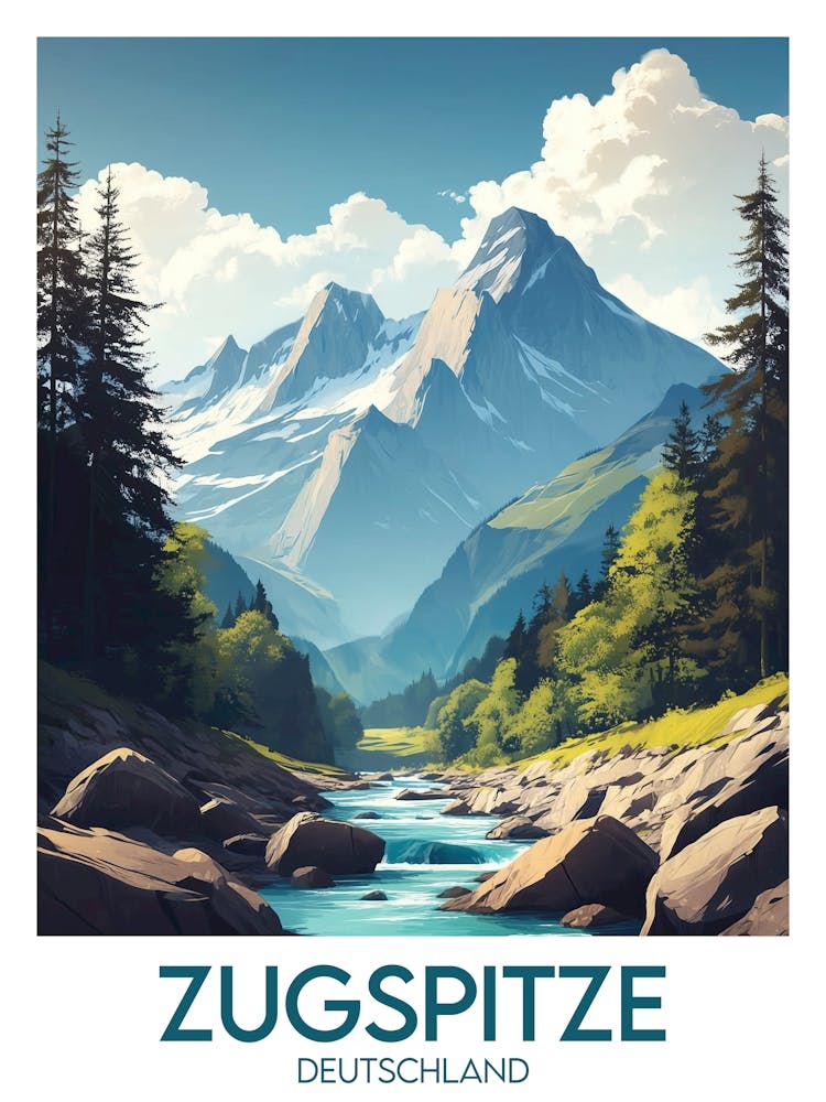 Affiche de voyage Zugspitze 1