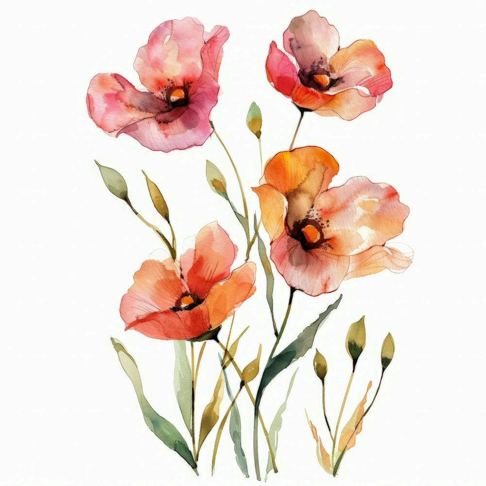 Watercolor Poppies 7